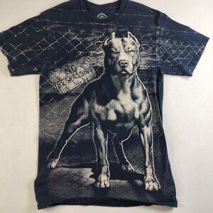 DOM Y2K Vintage Black Pitbull No Trespassing T-shirt In Men's Size S Small
